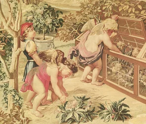 Enfants jardinant d